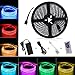 Produktbild LED Streifen 5M, Nasharia LED Stripes 5M 5050 RGB Wasserdicht IP65 300 LEDs Lichtleisten Farbwechsel LED Lichtband mit 44 Tasten IR Fernbedienung 12V 5A Netzteil für Decke Bar Theke Schrank Beleuchtung, Party und Haus Deko