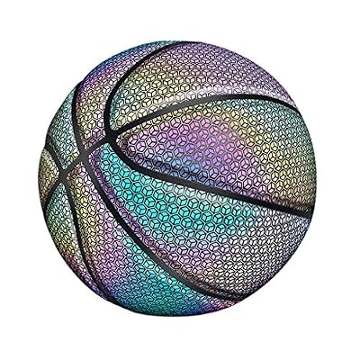 KLVOE Noctilucous Basketball - PU Leather Durable Handmade, Battery-Free Natural Light - Night Street Basketball, Gifts for Children and Boys, Official Size and Weight