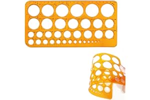 HABNI 1 Pièce Règle de Modèle Cercle, Pochoir de Cercle en Plastique pour le Dessin Outil de Dessin de Cercle Géométrique Règle de Dessin de Cercle avec 36 Cercles pour Étudiants École Bureau