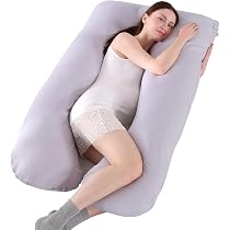 Coussin De Grossesse En Forme De U - Housse Amovible Coton - Soutien Dos, Ventre, Jambes - Pour Dormir Et Détente - 5