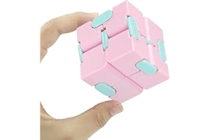 KEEYMENT Infinity Cube Fidget Toy Stress Relief for Adults and Kids , Fidget Toy Cute Puzzle Flip Cube for Anxiety Relief and Killing Time… (Pink)