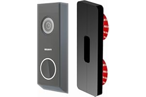 Mars Outpost | Support Mural Adhésif Universel Slim Compatible avec Aosu, Arlo, Blink, Eufy, Nest, Netamo, Reolink, Tapo, Wyze, Yale Sonnette vidéo avec ou sans Fil sans perçage Installation Facile