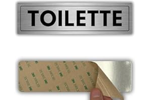 LEIASA | Segnale Adesivo Toilette Uomo Donna - 5x18 cm - Spessore 0,8 mm - Alluminio - Servizi Uomo Donna - Targa Servizi Condivisi - Segnale Bagno Unisex - Cartello Adesivo (Cartello Toilette)