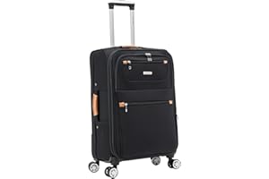 SKYLARK LUGGAGE Medium Suitcase 24" Super Lightweight Luggage 20% Expandable 4 Wheel Spinner 3-Digit Combination Lock Soft Shell Luggage for 15 to 20kg