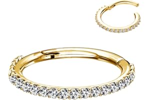 OUFER 18G 20G Piercing Helix Piercing Conch Anneau en Acier Chirurgical 316L avec CZ à Cliquet Piercing Nez Anneau Piercing Oreille Daith Tragus Piercing Femme Homme