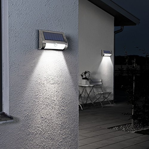 Albrillo Solarleuchten solarleuchte mit Bewegungsmelder Wasserdicht Außenlampen 2er-Pack 18 LEDs in Kaltweiß - 6