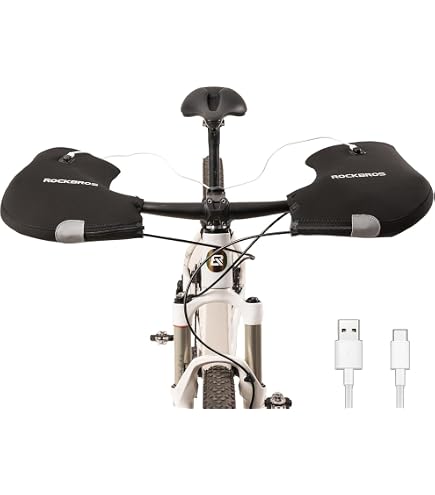 Guanti Da Manubrio Riscaldati Per Bici - Impermeabili, Con Strisce Riflettenti, Alimentati A Power Bank