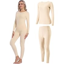 Sous-Vêtement Thermique Femme IClosam - Haut Manches Longues + Pantalon - 90% Polyester 10% Élasthanne