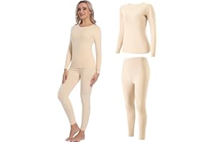 INNERSY sous Vetement Thermique Femme Haut Manches Longues Pantalon Chaud & Léger Ensemble Ski Hiver