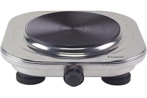 ‎BEPER BEPER P101PIA100 Elektrokocher, Ø 18,5 cm Gusseisenkochplatte, 5-stufig einstellbarer Thermostat, robustes Stahlgehäuse, Überhitzungsschutz – 1500 W