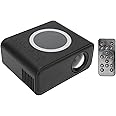 Zudoo Portable Projector, 1080p Mini Wifi Phone Projector Support Wired and Wireless Screen Projection LED Home Theater Movie Projector with Remote Control for Ios Android (Black)