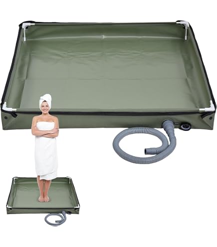 Douche Portable Pliable SGZIOO 104x104x13 Cm, Avec Tuyau De Vidange De 1 M, Idéale Pour Camping, Plage Et Animaux