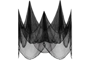 MAXEE Super czarny Halloween straszny (200 × 400 cm), super duży ręcznik ducha, dekoracja na Halloween, horror, dekoracja ogrodowa na zewnątrz Halloween