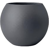 ZEVLİ Dekoratif 27L K&uuml;re Saksı &Oslash;35 cm (Antrasit G&ouml;lge) &bull; Beton G&ouml;r&uuml;n&uuml;ml&uuml; Modern Salon ve Bah&ccedil;e Saksısı