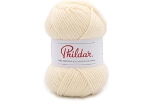 Phildar - Pelote de Laine Phil Partner 3.5 - Laine à Tricoter - 25% Laine peignée,25% Acrylique,50% Polyamide - Aiguille n°3.5 - Couleur Ecru