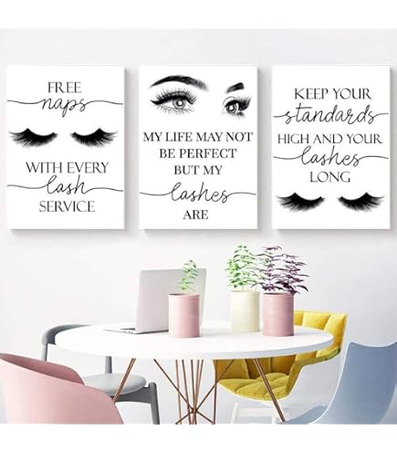 Din A4 Kunstdruck Wimpernverlängerung – Typografie Poster Für Beauty Salon, Geschenk Für Stylistinnen