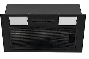 SIA UC52BL 52cm Black Built In Integrated Cupboard Canopy Cooker Hood Extractor Fan