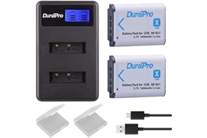 DuraPro 2Packs NP-BX1 NP BX1 NPBX1 Battery + LCD Dual USB Charger for Sony DSC-RX100 DSC-WX500 IV HX300 WX300 HDR-AS15 X3000R MV1 AS30V HDR-AS300 GWP88