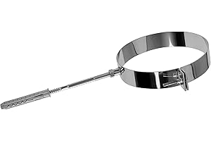 ARMAR TRADING LTD Stainless Steel Wall Bracket with Screw Chimney Liner Clip Flue Liner Clamp Holder Multi Fuel Stove Support KJ19 (80mm)