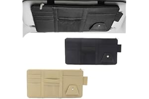 AAED 2 Stück Auto Gadget,Auto Sun Visor Organizer Auto Interieur Zubehör Aufbewahrungstasche Beuteltasche Tasche für Kartenlizenzschlüssel Handy Rechnung Dokument