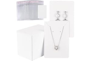 Heatigo Earring Display Card,with Self-Seal Bags, Necklace Display Cards,for DIY Jewelry Display
