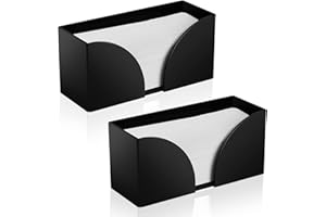 AFOROEOA 2Pack Paper Towel Dispenser Countertop, Black Acrylic Paper Towel Holder for Bathroom Folded Paper Towel Dispenser Clear Trifold Napkin Holder for Z-fold, C-fold, MultiFold Trifold - Home Kitchen