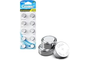 GutAlkaLi Lot de 10 Piles Bouton LR44, Pile Bouton AG13 LR44 PX76A l1154f 357A 1,5 V Pile Bouton alcaline
