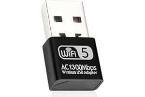 AIGITAL Chiavetta USB WiFi 1300Mbps per PC Fisso, Antenna Wifi Dual Band 2.4GHz/5.8GHz Adattatore di Rete Wireless per PC/Desktop/Laptop, Compatibile con Windows 11/10/8/7/Vista/XP, Mac OS 10.9 a 10.15