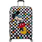American Tourister Wavebreaker Disney Cabin Trolley Case, 77 cm | Mickey Check Hardside Suitcase 64L 3.6kg with TSA Lock, U-Z