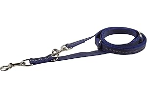 HERM SPRENGER Gumowany smycz, 3-stopniowa regulacja – niebieski, 230 cm (2,3 m)