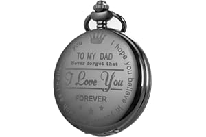 SIBOSUN Engraved Pocket Watch -Never Forget That, I Love You, Forever-from Brother/Sister to Brother Gift, Vintage Classical Quartz Pocket Watch with Chain to Men