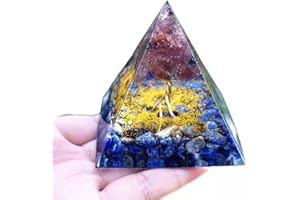 Besorgone Pyramide Orgonite arbre de vie, pour la guérison en cristal, Quartz fraise avec lapis lazuli Reiki, générateur d'énergie chargé, méditation, Protection