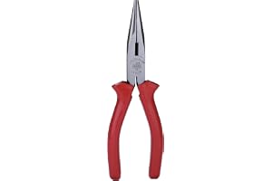 Taparia 1430-6 Long Nose Plier, 6 Inch / 165mm High Grade Steel Red PVC insulated Handle Wire Cutting & Bending Tool for Household & Industrial Use.