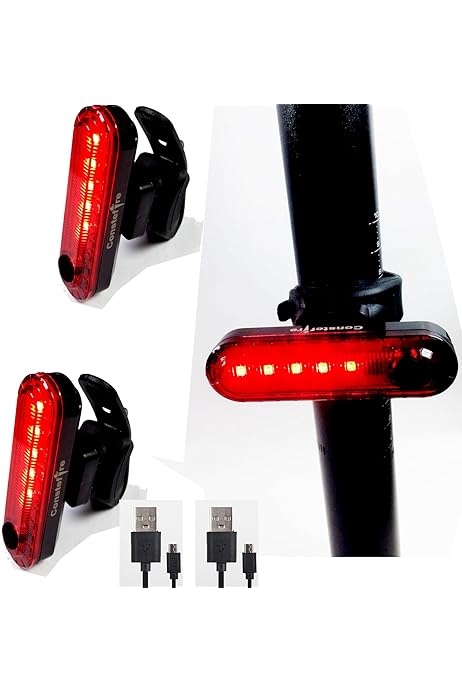 Fanale Bici Posteriore USB Ricaricabile - 4 Luci LED, IPX4 Impermeabile | Fascia In Gel, Montaggio Senza Attrezzi - Foto 8