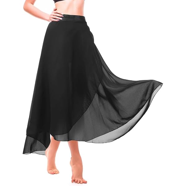 Jupe De Ballet En Mousseline - Taille Réglable - 62cm - Noir - Pour Femmes Et Filles