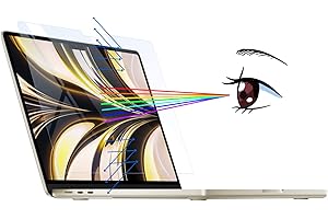 MasiBloom® Protector de pantalla de filtro de luz azul anti para MacBook Air de 13.6 pulgadas M2 Chip 2022 Liberado 4H Dureza antiarañazos, polvo protege los ojos (protector de pantalla anti luz azul)