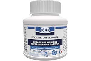 GEB Réparation skimmer de piscine, buse de refoulement, bonde de fond et toutes pièces en ABS - Pot 125 ml - Répare des fissures jusqu'à 5 mm : la fin des fuites !