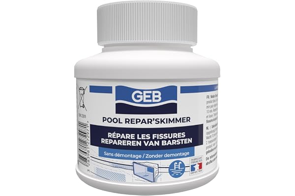 GEB Réparation skimmer de piscine, buse de refoulement, bonde de fond et toutes pièces en ABS - Pot 125 ml - Répare des fissures jusqu'à 5 mm : la fin des fuites !