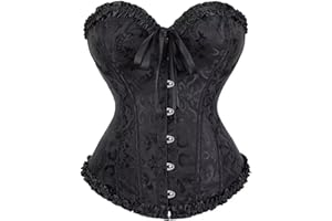 Jutrisujo Corset Bustier Femme Sexy Top Gothique Dentelle Floral Lingerie Grande Taille Vintage