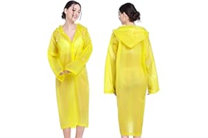 AIDEGER EVA Rain Ponchos for Adults, 2 Pack Reusable Raincoats with Hoods and Sleeves Lightweight Rain Jacket
