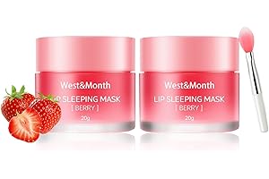 Leogony 2PCS Lip Sleeping Mask Berry Set, Moisturising Lip Mask Sweet Candy for Dry Chapped Peeling Cracked Lips
