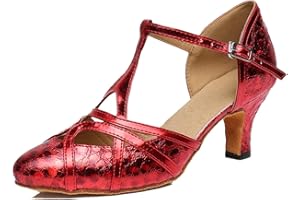 MGM-Joymod Chaussures de danse latine modernes à bout fermé et bride en T - pour les mariages, les soirées, les bals - pour femme