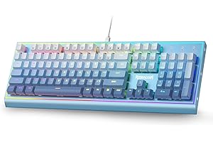 Redragon K654 klawiatura gamingowa RGB, 104 przyciski, przewodowa klawiatura mechaniczna z obciążoną aluminiową ramą, zaktualizowany cokół przełącznika hot-swap, czerwone przełączniki, gradient