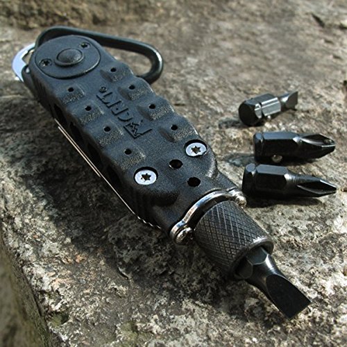 Yongse EDC Multi-functional Climbing Carabiner Paracord Buckle Screwdriver Flashlight Wrench Tool