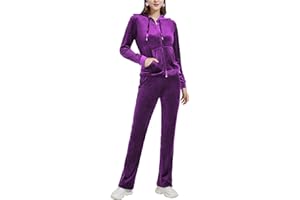 Woolicity Survêtement Femme Ensembles Velours Sportswear Sweat Zippé à Capuche Pantalon 2 Pièce Jogging Suit Sport Pyjama Décontracté Tenue