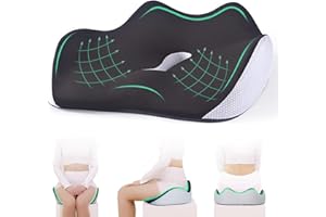 PABTID Cuscino Sedile Ortopedico Memory Foam: per Cuscino Sedia Ufficio Sedie Rotelle e Seggiolini Auto - Cuscini Seduta per Emorroidi Coccige Sciatica Sollievo Dolore alla Schiena (Nero)