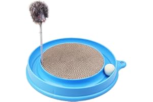 PetPhindU Jouet Chat Griffoir Jouet pour Chat avec Scratching Carton Ondulé et Drôle De Chat Bâton et Balle Ronde Scratcher Cat Toy pour Les Chats D'intérieur Jouer Kitten, Grind Griffes