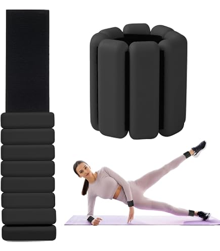 ouhos Set di 2 pesi da polso regolabili, per piedi o polso in movimento, jogging, yoga, aerobica, pilates, fitness, fitness, (rosa, 1kg (2x0.5 kg