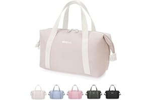 ECOHUB Trousse de Toilette et Maquillage Femme – Idée Cadeau Noël, Anniversaire, Collègue, Recyclée avec Poignée et 3 Poches, Pochette Maquillage, Sac Cosmétique Organisateur Beige
