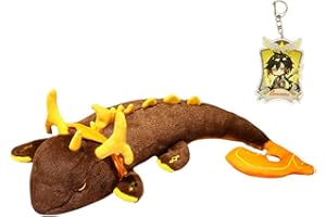 GRTLPOK Set aus Plüsch Genshin Impact Zhongli Dragon 70CM Kuschelkissen und süßem Kawaii Zhongli Schlüsselanhänger, weiches Kuscheltier für Fans, Kindergeburtstagsgeschenke
